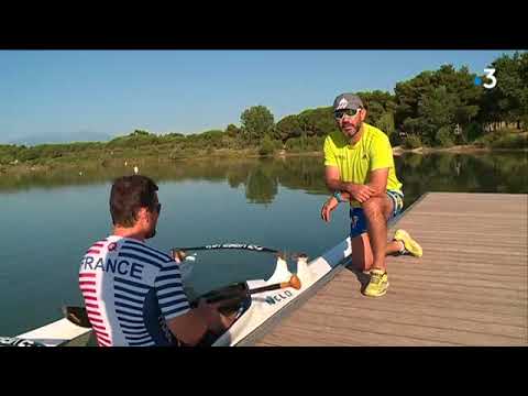 Au Lac de Villeneuve de la Raho, nous découvrons le paracanoë en compagnie de Cyrille Hureau