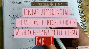 Linear Differential Equation of Higher Order-I || Rules of CF & PI || D.E For GATE || Lecture 7 ||