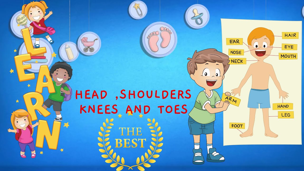 Heads, Shoulders, Knees and Toes Colorful Rhyme with Animation