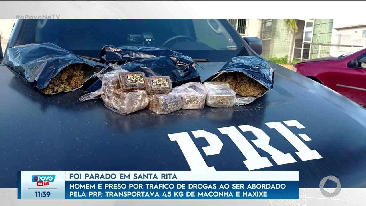 Homem é preso por tráfico de drogas ao ser abordado pela PRF - O Povo na TV