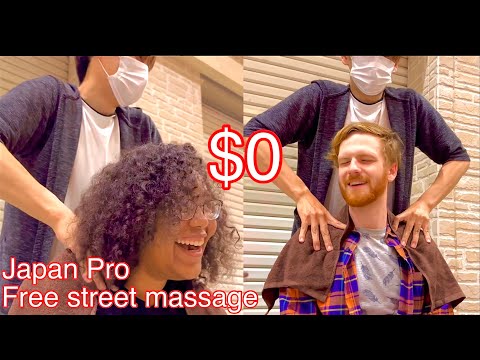 【street massage】仲の良い4人組にクイックストリートマッサージ！後半の2人！