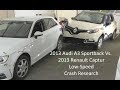 2013 Audi A3 Sportback Vs. 2013 Renault Captur Small-Overlap Low-Speed Crash Test