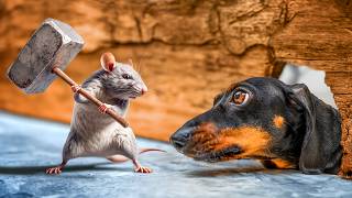 The Mouse Strikes Back! Cute & funny dachshund dog video!