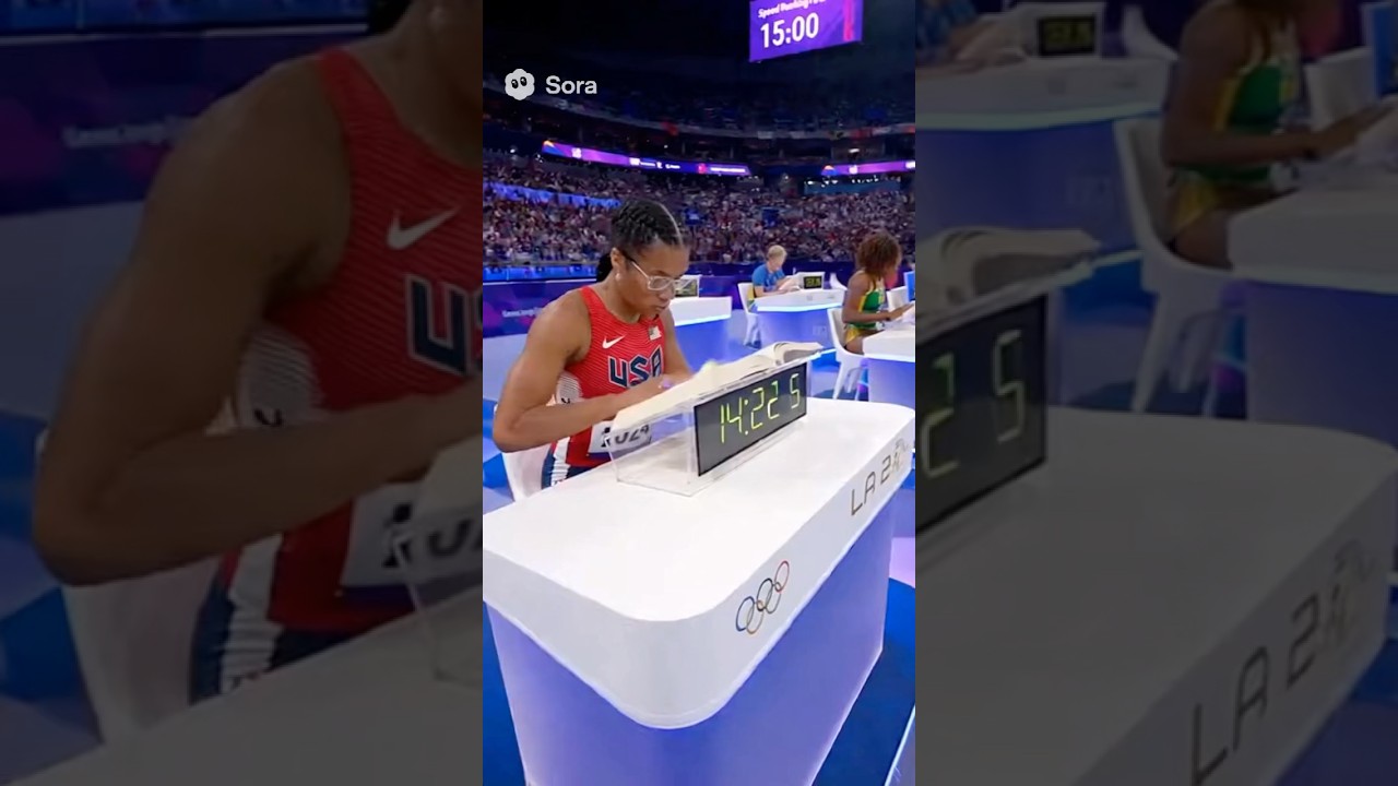 Olympic gold medalist Fasting book reading finals #sora2