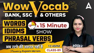 WOW VOCAB | English Vocabulary for Competitive Exams | Class #89 Rupam Chikara