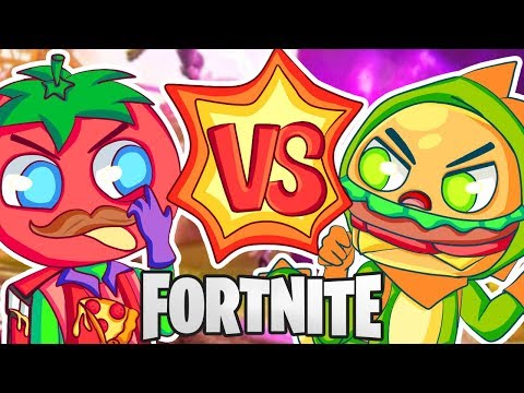 epic-fortnite-food-fight!-tomatoes-vs.-burgers!