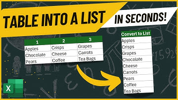 Convert a Table into a List in seconds on Excel!!!