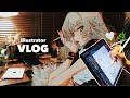 【Vlog】始めた❕プロイラストレーター兼アニメーターの日常💓🎨作業場|drawing|メイキング🤍