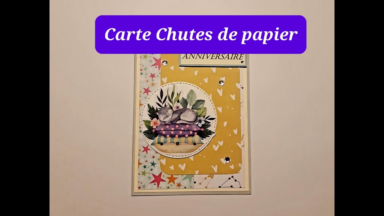 Carte Chutes de papiers 1. Scrapbooking. Papier Action