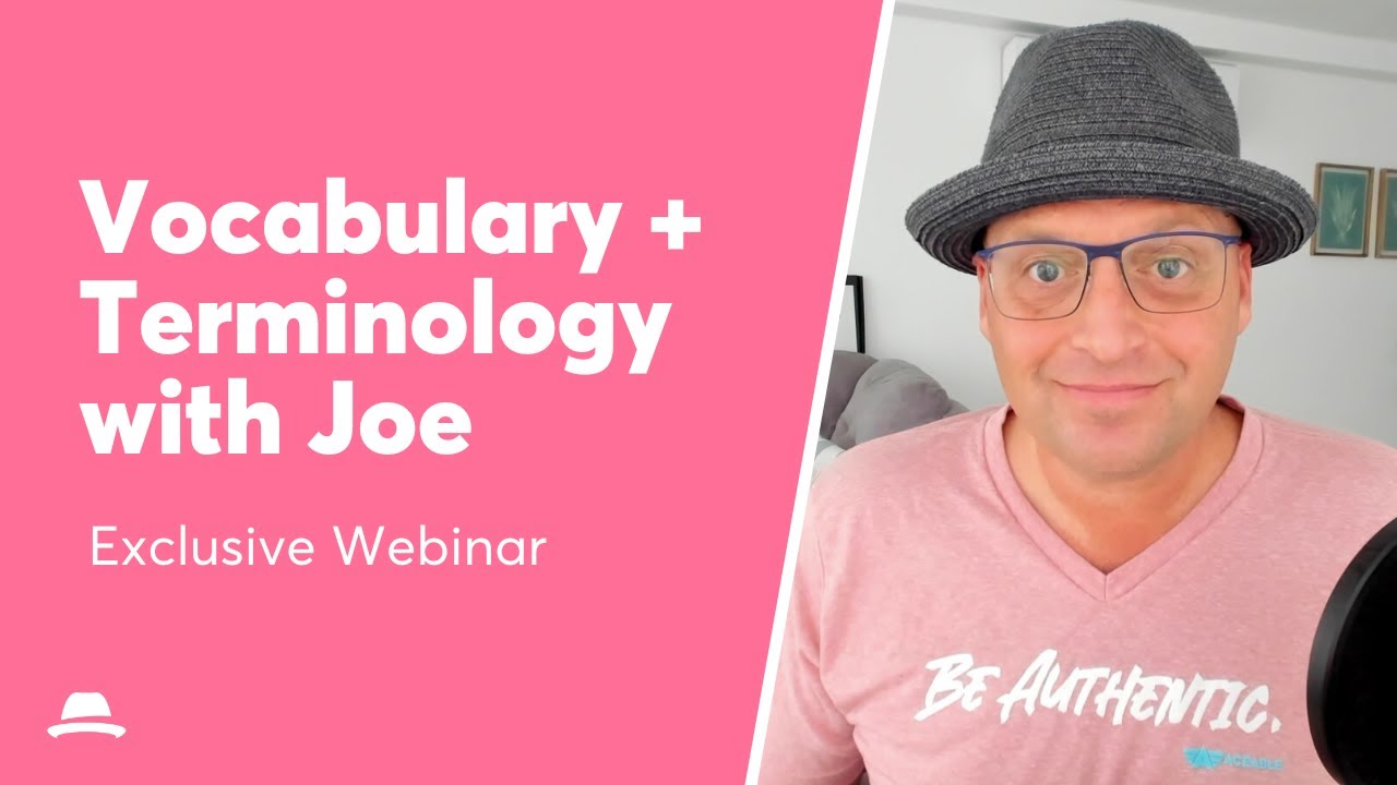 Vocabulary and Terminology with Joe Juter | FREE Exclusive Webinar