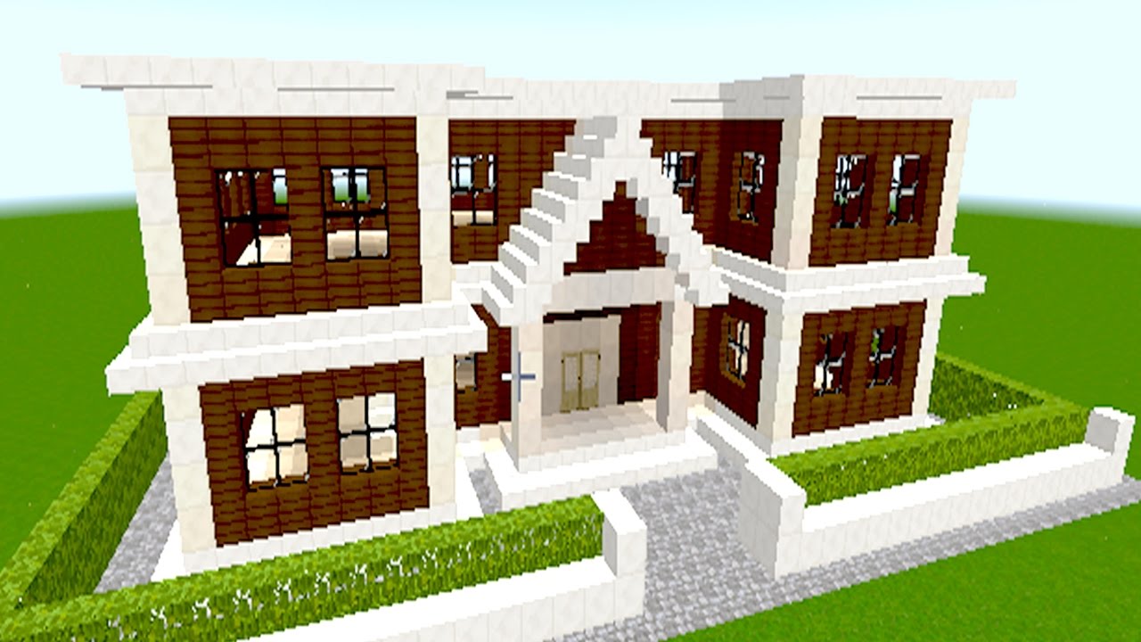 How To Build A House In Minecraft Big Easy Modern House Youtube