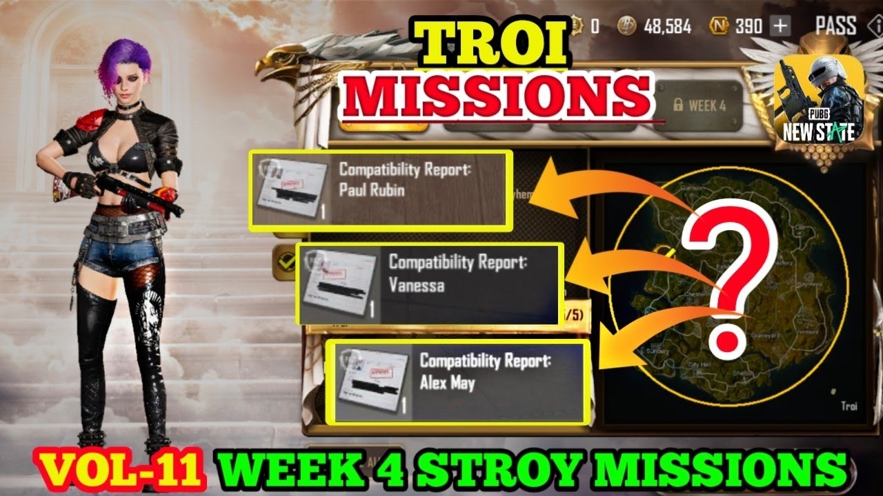 PUBG NEW STATE - VOL 11 - WEEK 4 STORY MISSION LOCATION