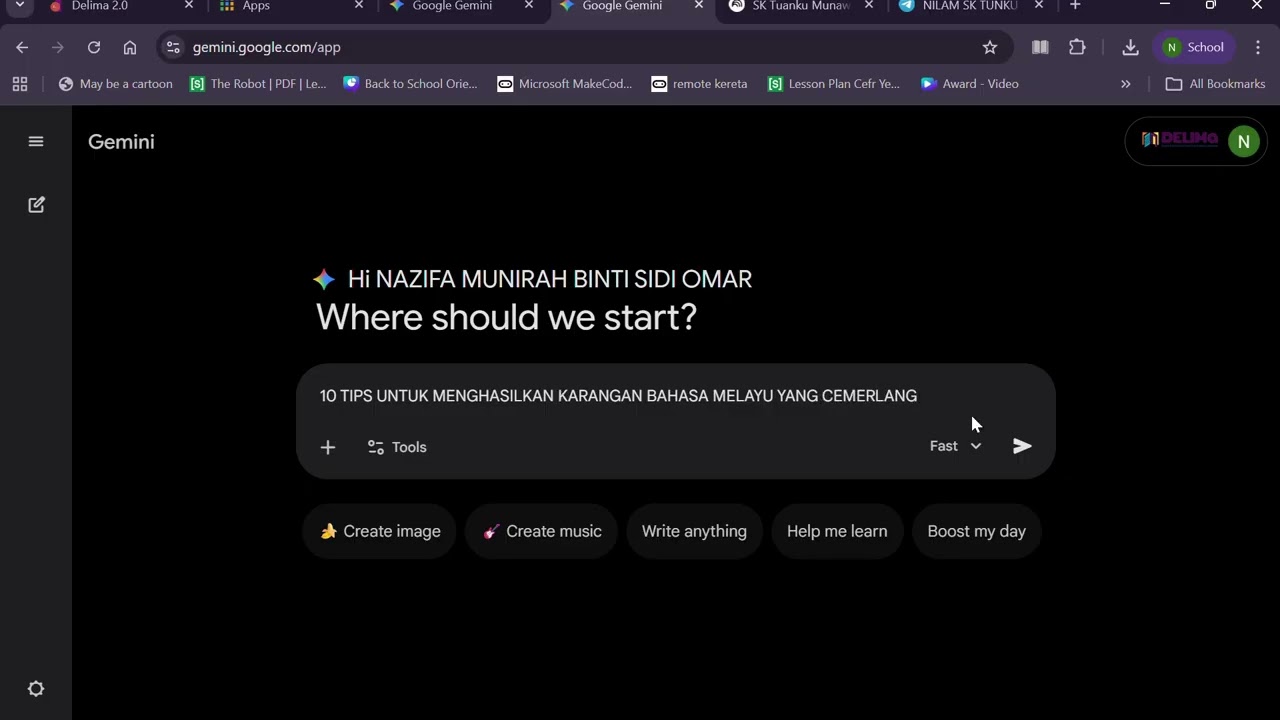 PENGGUAAN GOOGLE GEMINI UNTUK MENGHASILKAN VIDEO
