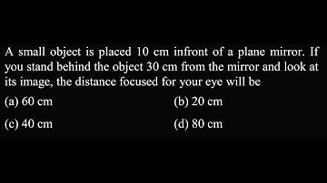 OP TEST 1 Q20   A small object is placed 10 cm infront of a plane mirror. If you stand behind the ob