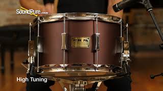 Pork Pie 8x14 Maple Snare Drum Root Beer Metallic Flat Quick 'n' Dirty