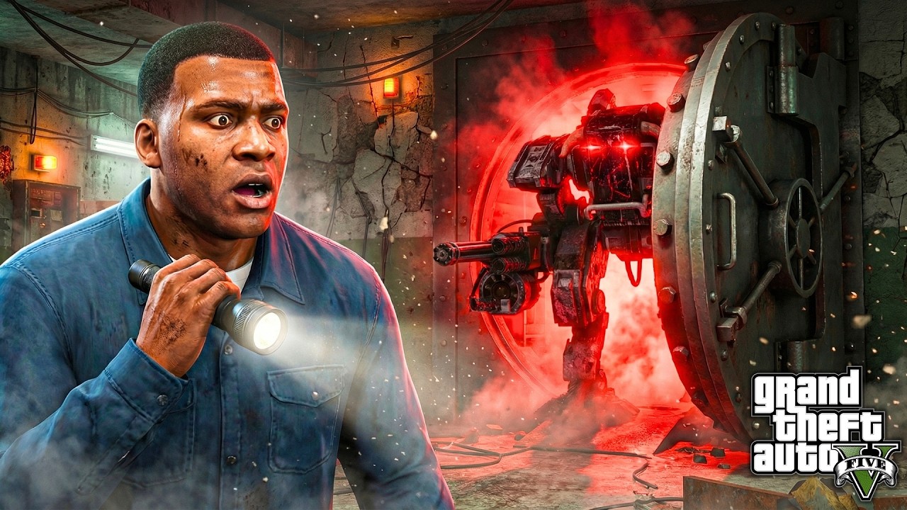 Franklin Found a MEGA Robot in Secret Base… Then GODZILLA Attacked! 😱 | GTA 5 Gameplay