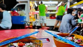 槟城美食夜市美味叻沙萝卜糕 Malaysia Penang night market delicious laksa turnip cake