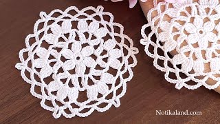 Beautiful Lacy Floral Crochet Hexagon Motif Easy Step by Step Tutorial