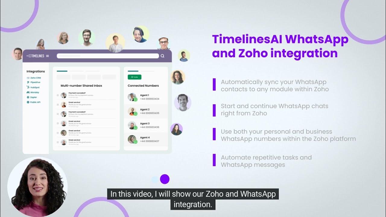 Zoho whatsapp integration for multiple whatsapp numbers timelinesai