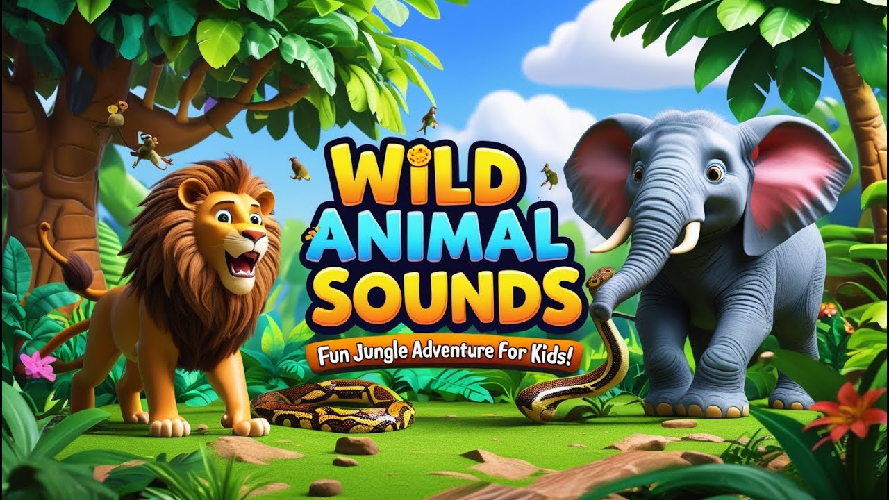 🔊 Wild Animal Sounds Song | Fun Jungle Adventure for Kids! 🦁🐵🐍 | ThulirKutties