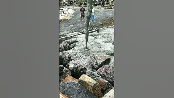 The process of casting a stone foundation- Good tools and machinery make work easy