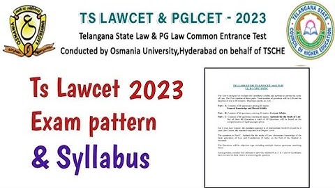 TS LAWCET 2023 Syllabus ||TS LAWCET Exam pattern & Syllabus.