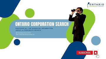 Ontario Corporation Search | Corporate Search