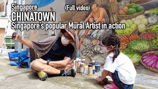 Singapore's popular Mural Artist - Yip Yew Chong in action [Full video]