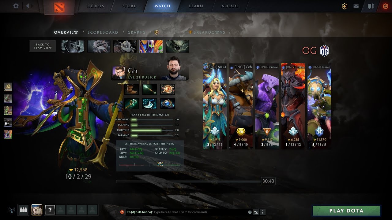 dota2sup Gh rubick - OG vs Nigma - DOTA PIT