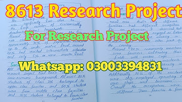 8613 Research Project|| AIOU B.ed Research solved