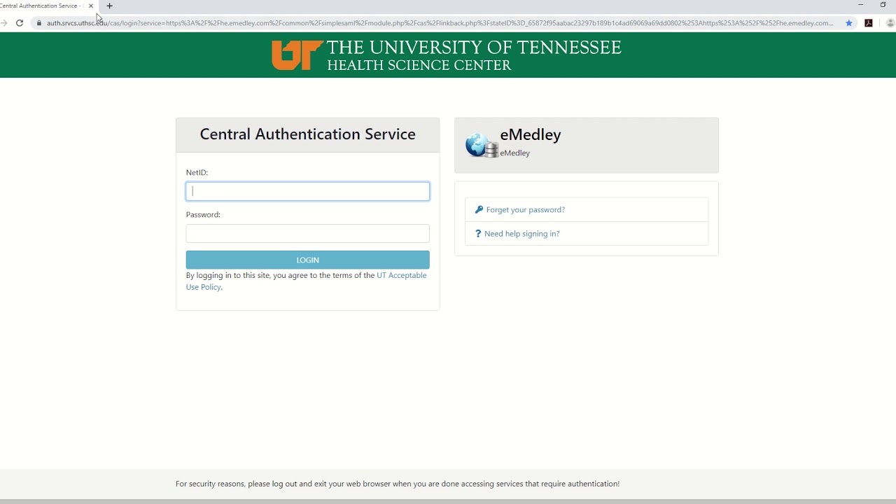 eMedley Help Page | Medical Education | College of Medicine | UTHSC