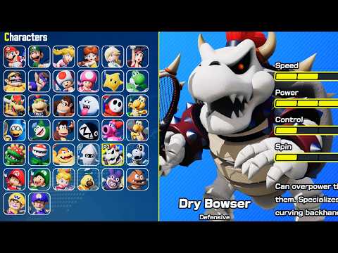 Mario Tennis Fever - All Characters
