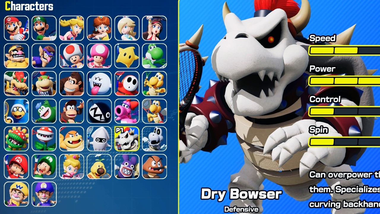 Mario Tennis Fever - All Characters