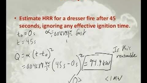 t squared heat release rate (HRR) example