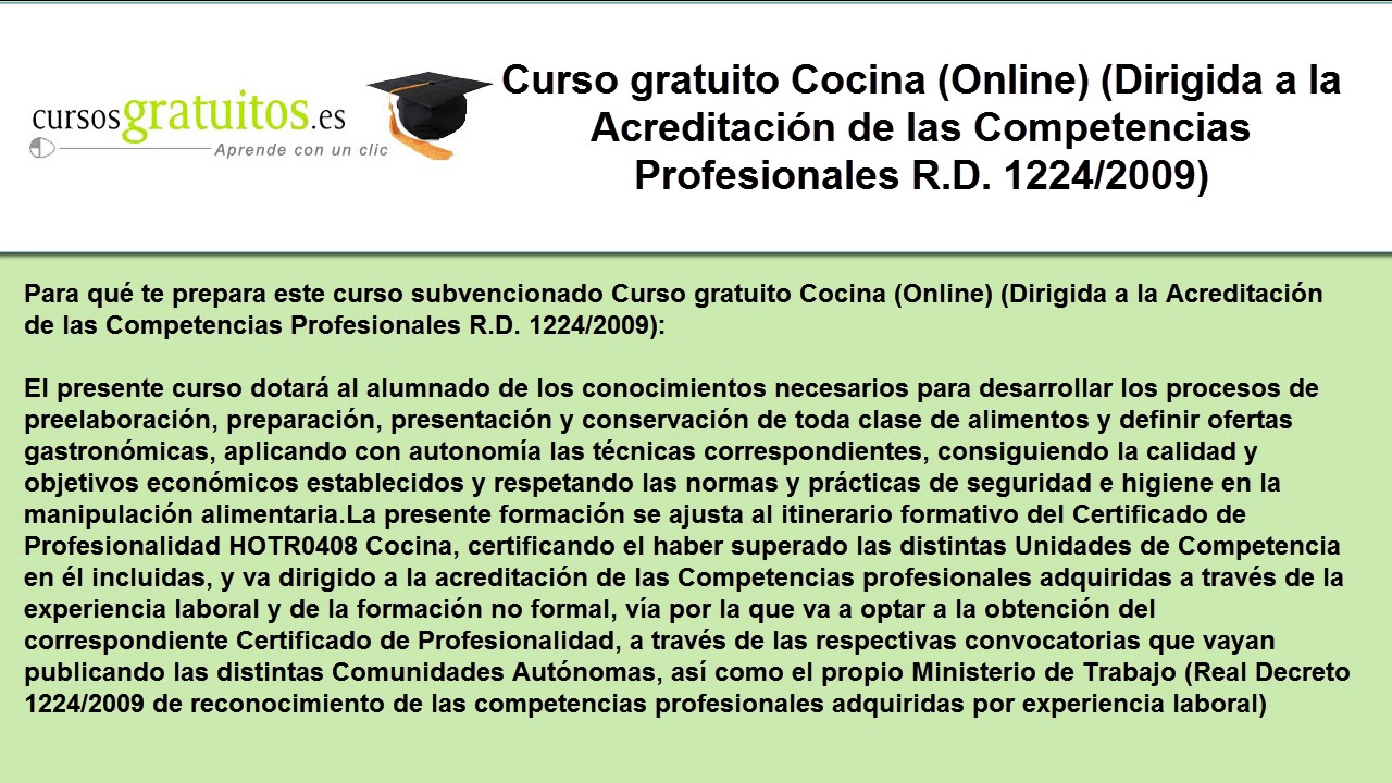 cursos de cocina online gratuitos - YouTube