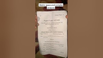 metric space and complex analysis question paper