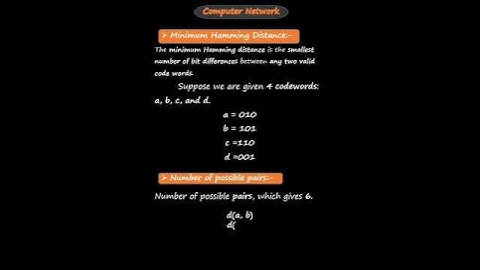 Minimum Hamming distance #gate #gate #shortvideo #shortsfeed #shortsvideo #shorts#short#shortsfeed