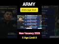 Army New Vacancy 2026 Age Limit ? #shorts #viral #ytshorts #army #agelimit