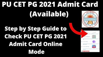 PU CET PG 2021 Admit Card (Available) - How to Download Panjab University CET 2021 Admit Card Online