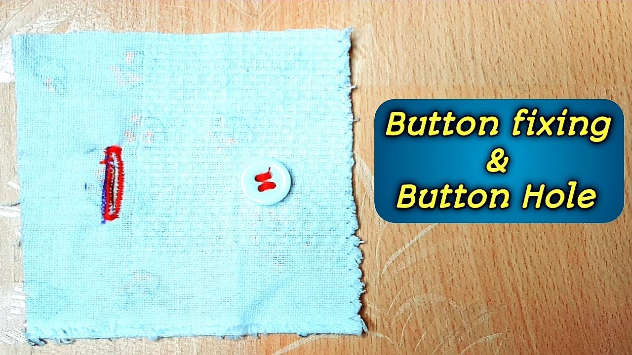 Button Hole & Button fixing by Sewing machine Tutorial Button kaise
