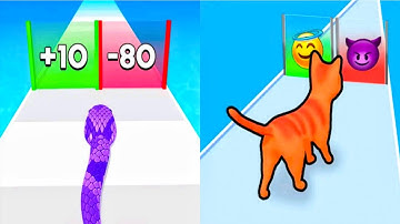 Snake Run Race vs Cat Evolution - All Levels Gameplay (Android,iOS) Part 2