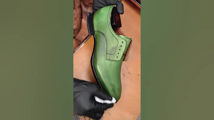Gifennse Green Derby Coloring Process | Handmade Leather Magic H #derby #shoes #handmade