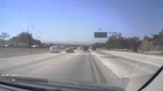 (Original Dashcam Video)  Tire Failure and Spin-out at 70 MPH on the Interstate