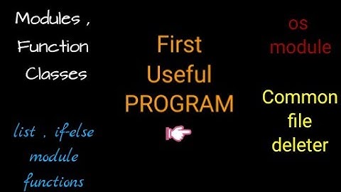 Python tutorial in Hindi 44 : Lets write our first  program : delete common files