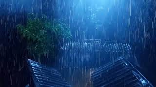 Relax and Sleep instantly on rainy night, heavy rainstorm and mighty thunder sounds in farmhouse