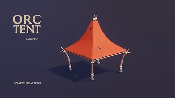 Low Poly Style | Flat Shading - Orc Tent / Stall in Blender to Unity HDRP | 3D Game Asset (PART 1/3)