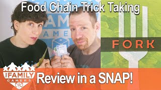 FORK trick taking - review in a SNAP!
A card game themed around the food chain, FORK is a good family introduction to trick-taking.
We review FORK in our GAMES format:
0:00 Intro
0:08 Game
0:30 Art
1:00 Mechanics
3:45 Expectations
4:17 Surprises
5:22 Recommended?
6:11 The Owl
Transcript at https://thefamilygamers.com/FORK/
Find 500 MORE board game reviews over at our website: https://thefamilygamers.com/
More trick-taking game reviews at https://thefamilygamers.com/tag/trick-taking/
and follow us on social media: @FamilyGamersAA
The Family Gamers received a copy of FORK from Sunrise Tornado for this review.
It should be available this holiday season. Find it at https://sunrisetornado.com/
🎵 Music is Avalanche used by permission from You Bred Raptors? http://youbredraptors.com/ FORK trick taking - review in a SNAP!