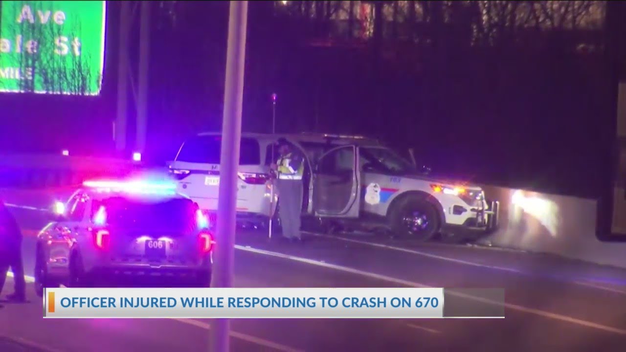 Police officer recovering after being hit by car on I-670 - YouTube