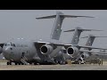 US Air Force and NATO. US Air Force C-17 Globemaster III taxi takes off mass in South Carolina.