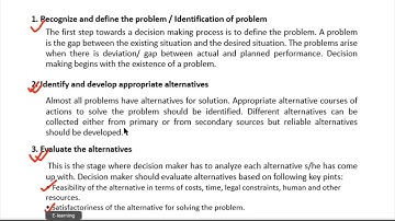 Decision making process | Chapter-4 planning and decision making CA CAP-1 Fundamentals of Management
